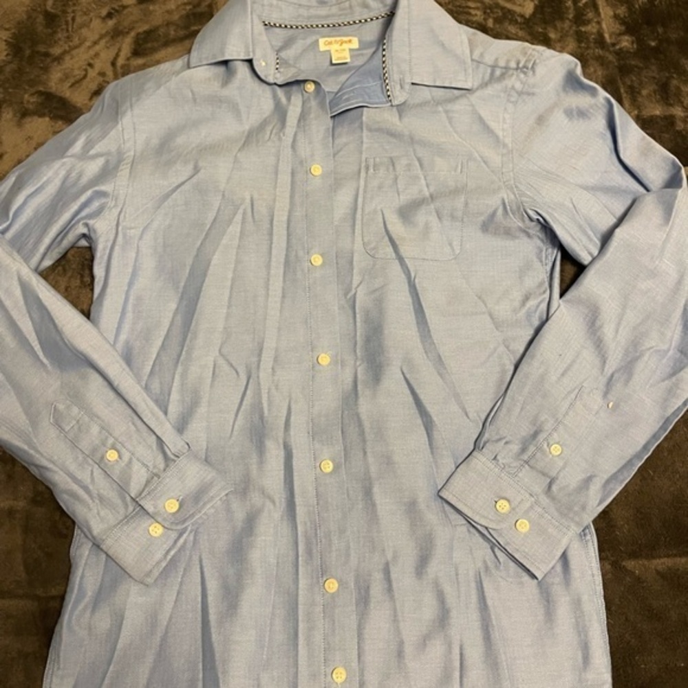 Cat & Jack Blue Button Down Shirt Long Sleeve - Picture 1 of 2